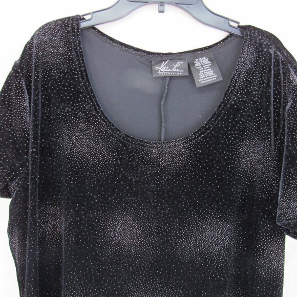 Kathie Lee Collection Women's Black sparkle Sleeveless Knee Length Dress Size XL - Picture 2 of 9